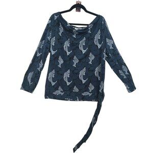 13. Duo Maternity Women's Long Sleeve Pullover Top Blue Size XL